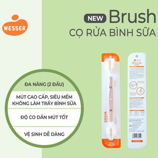 Cọ mút 2 đầu vệ sinh bình sữa đa năng Wesser