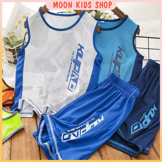 [COMBO 2 BỘ] Đồ Bộ Bé Trai Mùa Hè Size Đại 35kg - 40kg - Bộ 3 lỗ Bé Trai Chất Thun Lưới Thể Thao Thoáng Mát Kupad