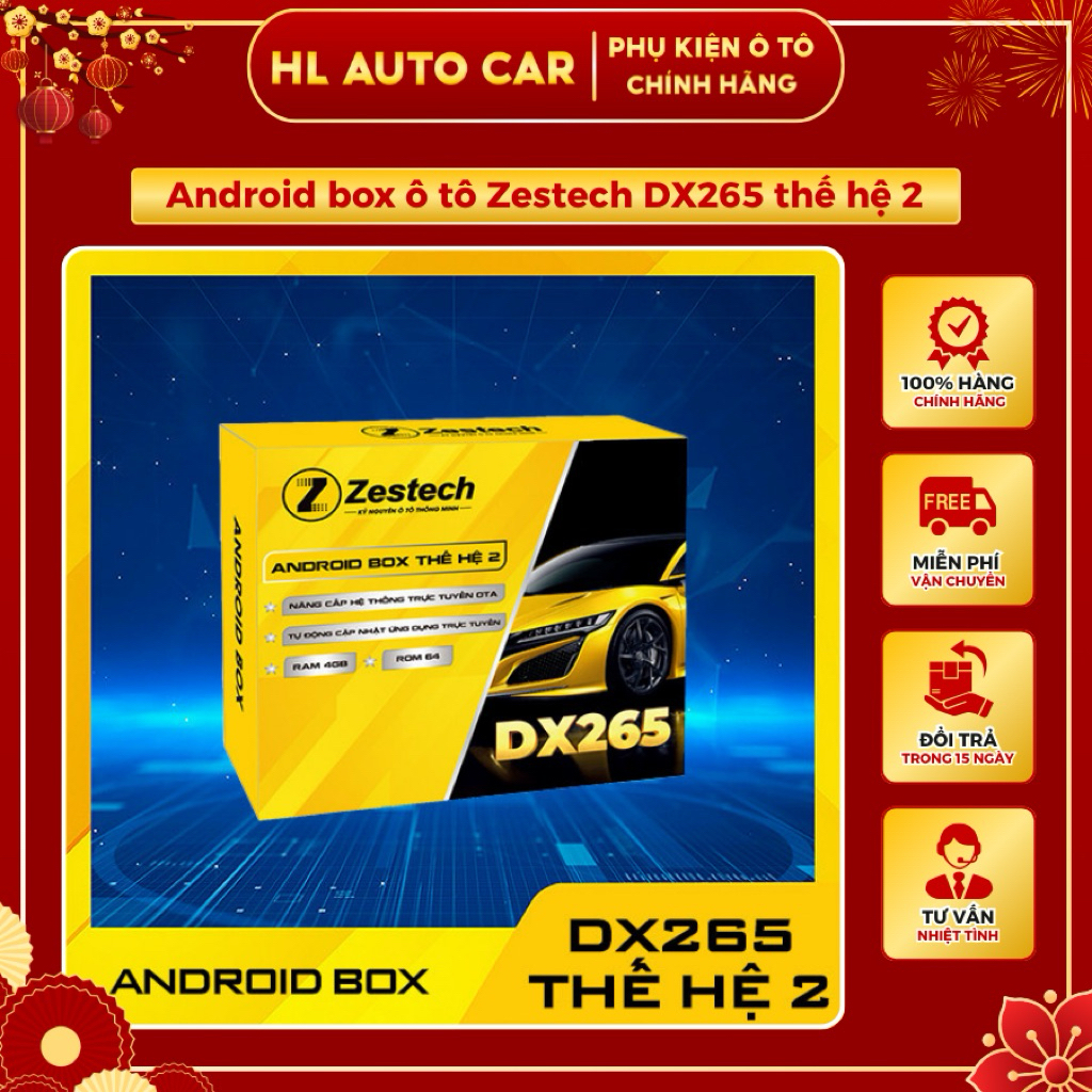 Android box Zestech DX265 thế hệ 2 dành cho ô tô(Tặng Cam Hành Trình + Sim 4G)