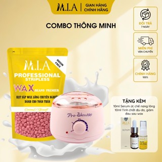 Combo Wax Lông Cơ Bản MIA WAXING kèm Nồi Nấu Pro 100 + Sáp Cao Cấp tặng kèm serum ức chế nang lông