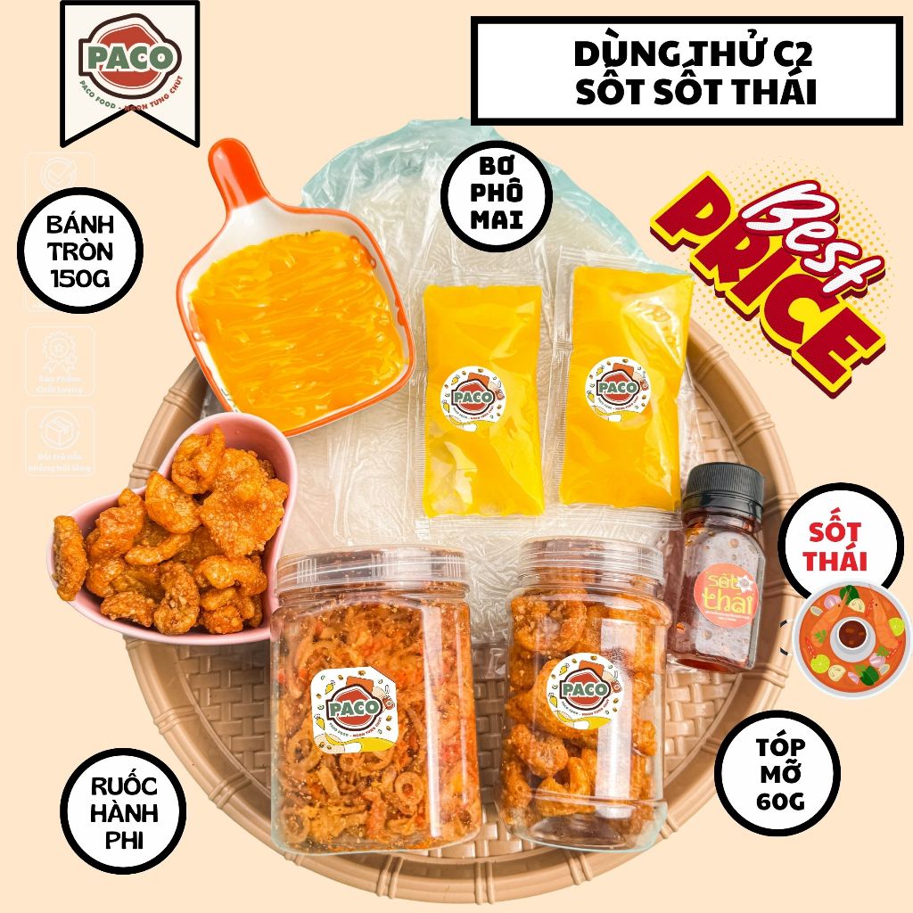 [ NÊN THỬ PACO] Set Bánh Tráng Phơi Sương C2 Dùng Thử đầy đủ topping nhà Paco Food Gồm 1 sấp bánh tr