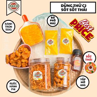 [ NÊN THỬ PACO] Set Bánh Tráng Phơi Sương C2 Dùng Thử đầy đủ topping nhà Paco Food Gồm 1 sấp bánh tráng 1 hủ ruốc hành p