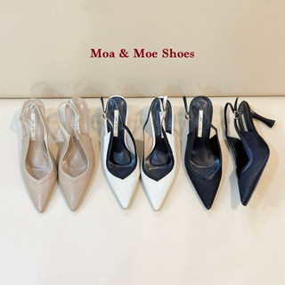 Giày slingback 9 phân mũi V Moa & Moe Shoes gót nhọn