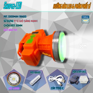 Đèn đội đầu laser, có màn hình, pin trâu sáng mạnh 10h (kèm hộp nhựa, dây đeo, cáp sạc)
