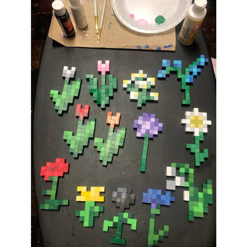 Mô hình gỗ hoa trong minecraft