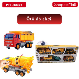  Bộ ôtô đồ chơi PTLUXURY các loại xe công trình xe tải máy xúc máy ủi xe ben xe cẩu chất liệu nhựa ABS 