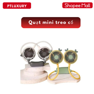  Quạt đeo cổ mini làm mát thông minh 360 độ PTLUXURY Quạt treo cổ tích điện 3 chế độ pin 4000mAh sạc USB tiện lợi 