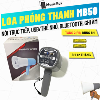 Loa Megaphone Music Box, Loa phóng thanh có lỗ cắm TF CARD, USB chức năng thu âm lặp lại, nói trực tiếp, bluetooth MB-50
