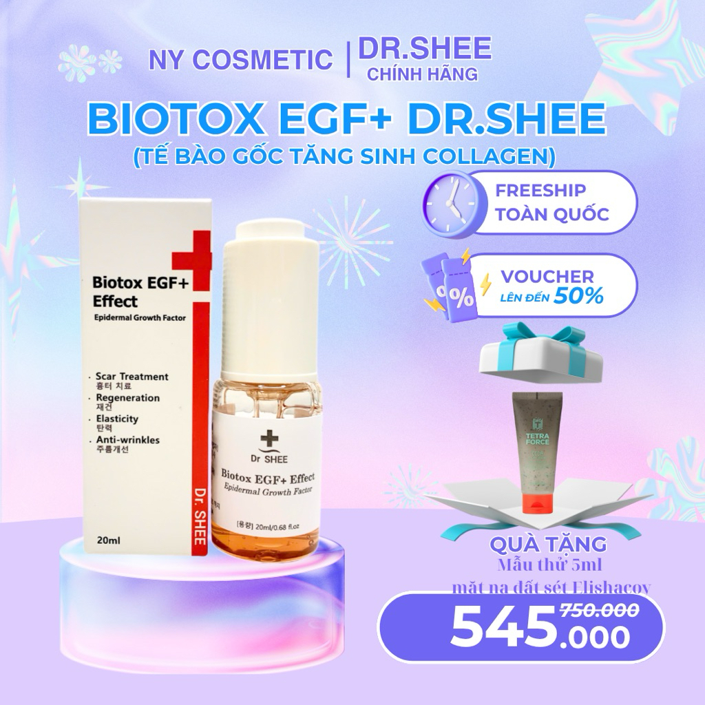 Tế bào gốc Tăng sinh Colagen Biotox EGF Dr.SHEE 20ml, serum thu nhỏ lỗ chân lông Drshee 3wb