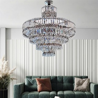 Đèn chùm - Đèn Chùm Pha Lê Cấp Đèn Pha Lê Trang Trí Phòng Khách Tặng Kèm Bóng Bảo Hành 24 Tháng