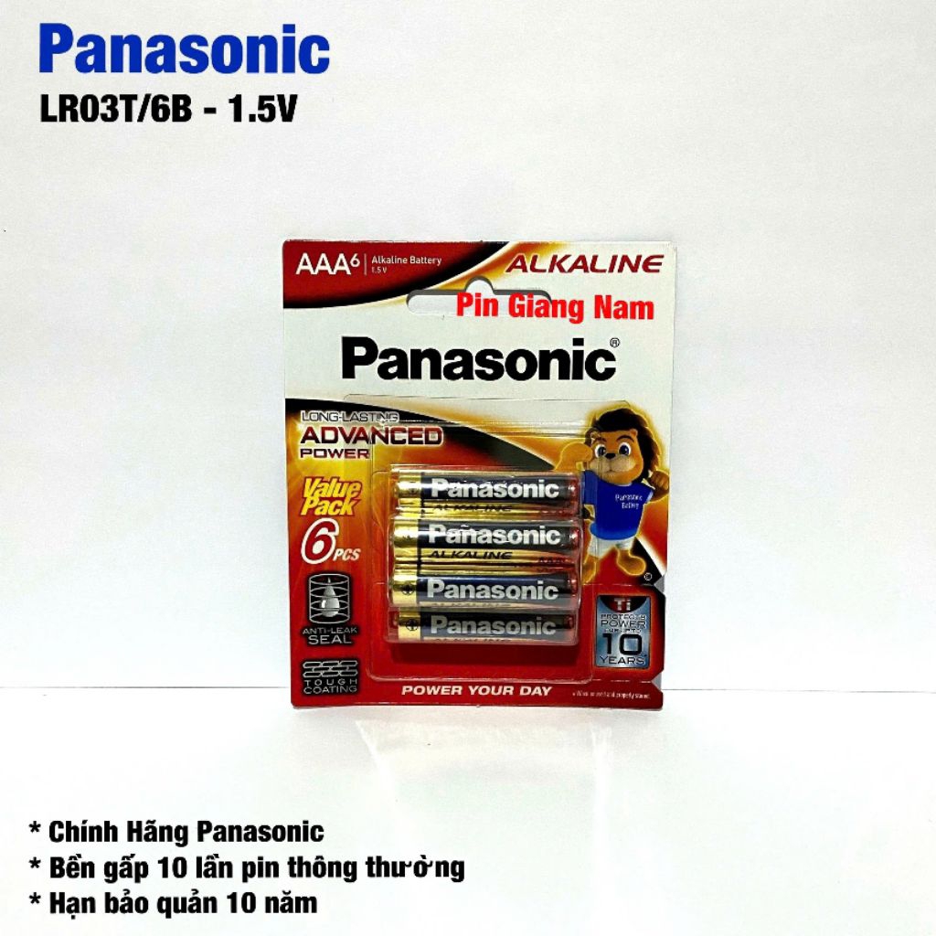 Pin AAA Panasonic Alkaline LR03T 1.5V Loại Tốt Hàng Chính Hãng