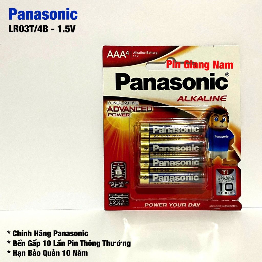 Pin AAA Panasonic Alkaline 1.5V vỉ 4 viên Loại Tốt Hàng Chính Hãng