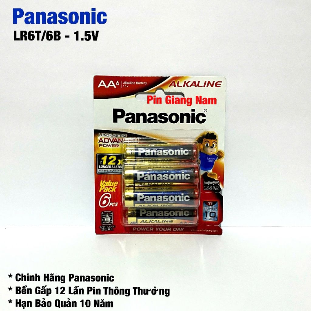 Pin AA Panasonic Alkaline 1.5V LR6T Loại Tốt Hàng Chính Hãng