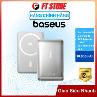  Sạc dự phòng không dây Baseus Nomos 10000mAh Qi2 15W cho điện thoại tích hợp cáp USB-C và chân đế 