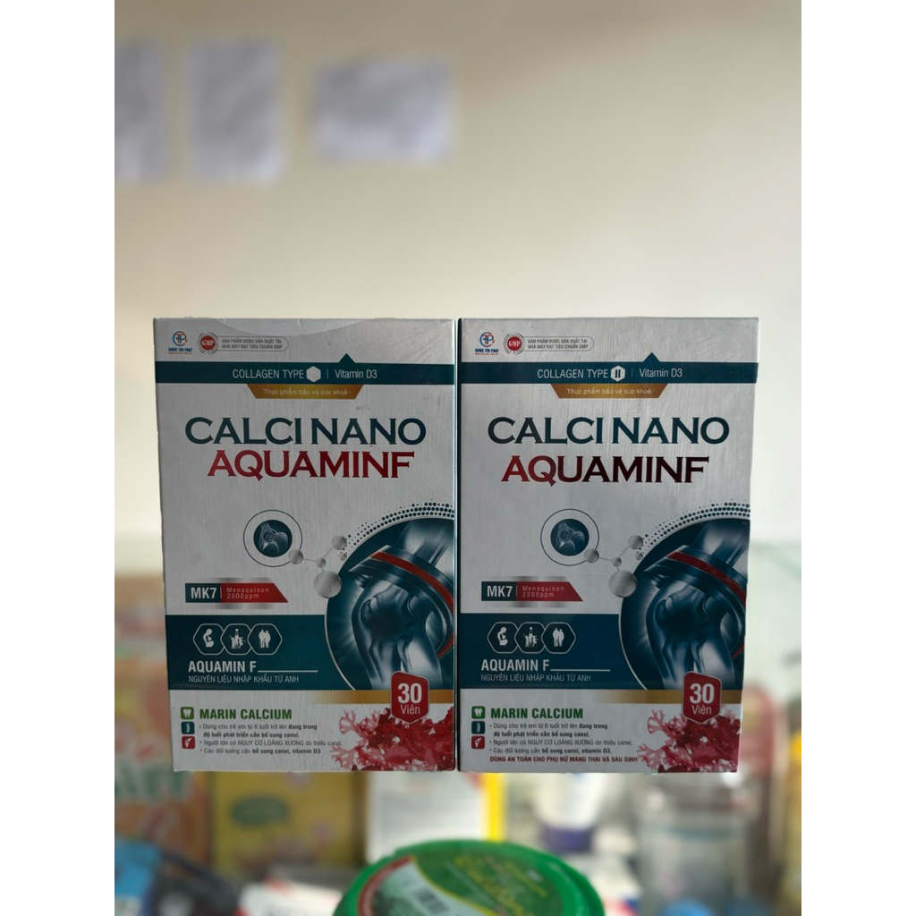 Viên uống Calci Nano AquaminF – Bổ sung Canxi MK7 Vitamin D3 – tăng chiều cao, chắc xương (30 viên)