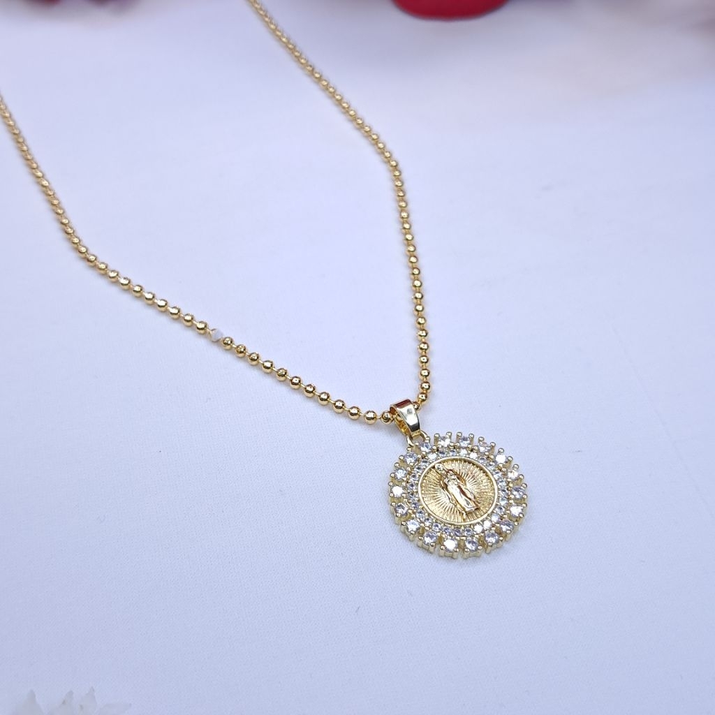 ⚘️Mặt +Dây Chuyền Mẫu Đức Mẹ Maria/ Tước Hiệu Mẹ Guadalupe/ Chất Liệu titan mạ vàng 18k