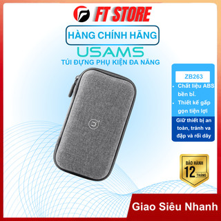 Túi đựng phụ kiện công nghệ đa năng USAMS ZB263, chống sốc, kháng nước