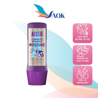Dầu xả dưỡng ẩm Aussie 3 Minute Miracle Moisture Deep Treatment (225ml) - Giúp tóc suôn mượt, dễ chải và giữ độ mềm mượt