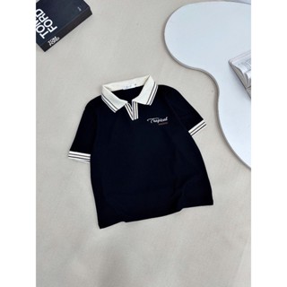 P7 Áo Polo Nữ Cộc Tay  Cổ V  Thêu chữ  BigSize Chất tổ ong lỗ nhỏ  Mát Mịn