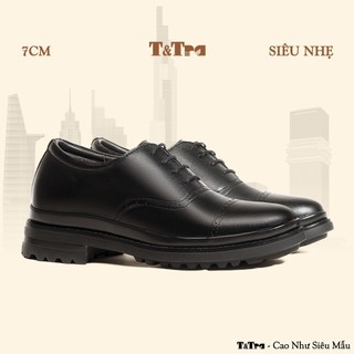    7CM   Giày Cao Nam T&Tra T122 Đen - Nhẹ Hơn và Ít Dốc Hơn 