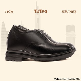   11CM  Giày Cao Nam T&Tra T122 Đen - Nhẹ Hơn và Ít Dốc Hơn 
