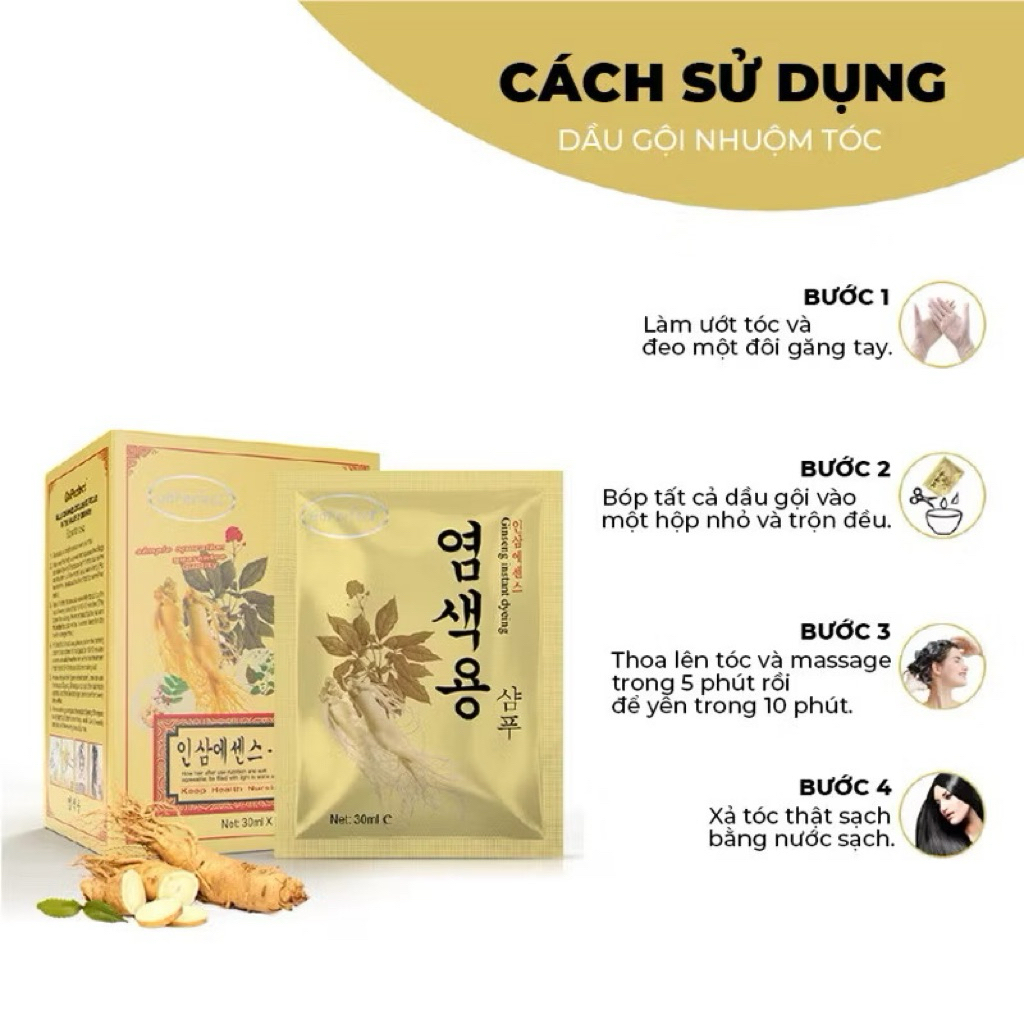 Gội đen nhân sâm (hộp 10 gói)