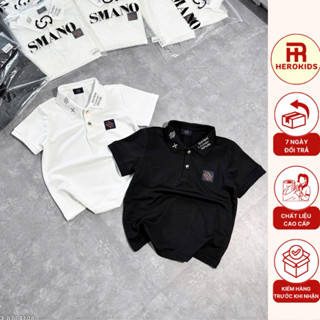 Áo Polo bé trai dolce lever Thêu logo hoạ tiết Trên Cổ mix tag ngực Siêu Đẹp phong cách boy phố 8774