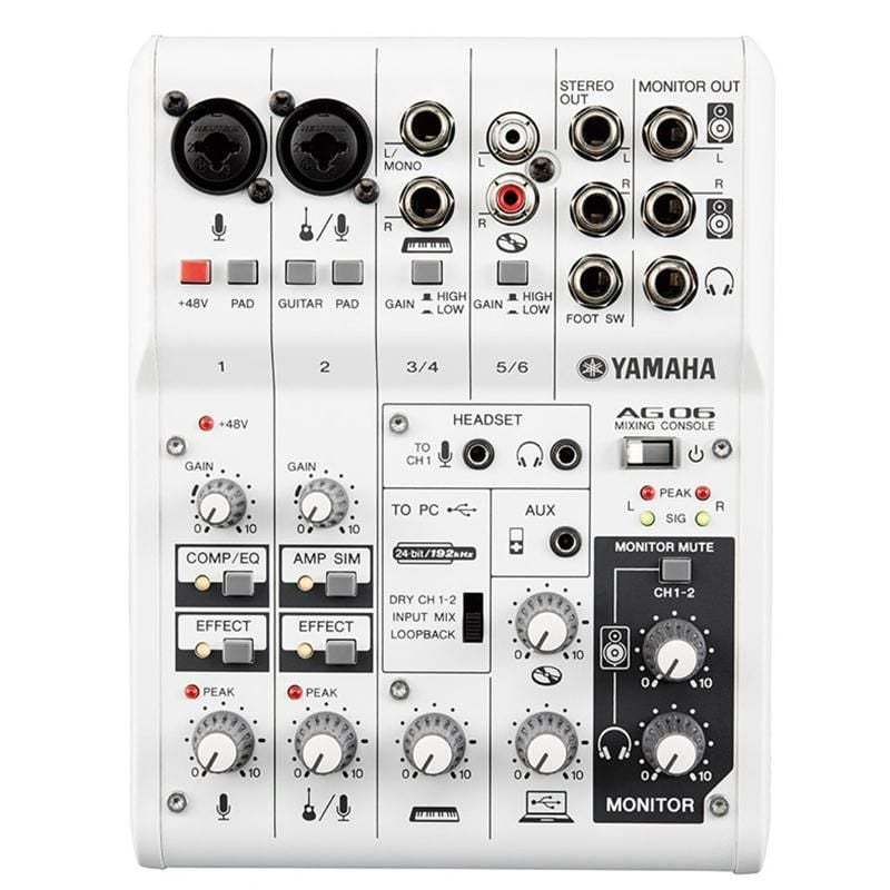 Mixer Thu Âm Yamaha AG06 Chính Hãng – Sound Card Livestream, Audio Interface USB, 6 Kênh