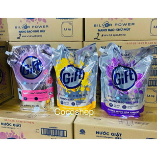 [ THÙNG 4 TÚI] Nước giặt Gift hương nước hoa 3,6kg giặt sạch- thơm lâu