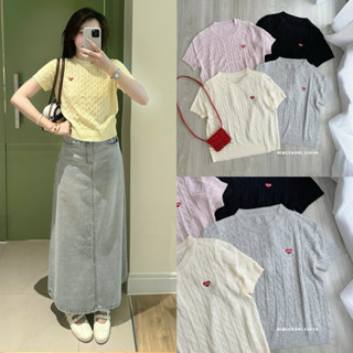 (HÀNG QC) Áo len mongtoghi chui đầu thêu tim đỏ NUITS