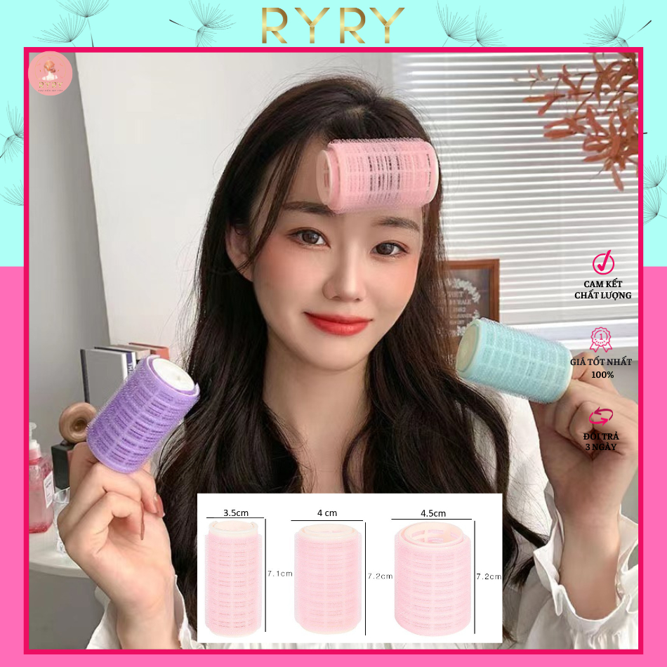 Set 2 lô cuốn tóc tự dính 2 lớp (lô gai cuốn cúp tóc phồng mái 2 lớp)
