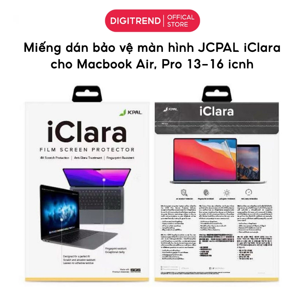 Dán Màn Hình Chính Hãng  JCPAL iClara Macbook Dán Màn Hình Từ Tính Cho Macbook Air Pro 13 - 16inch