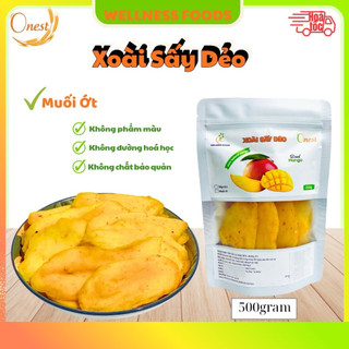 500G Xoài Sấy Dẻo Muối ớt - Nguyên vị loại 1 miếng to đặc sản Cam Lâm Nha Trang Khánh Hòa