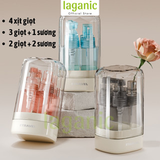  Bộ chiết mỹ phẩm du lịch cao cấp 5 trong 1 ETRAVEL 4 chai 35ml phun sương xịt giọt 