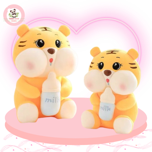Gấu Bông Hổ Ôm Bình Sữa - Gấu Bông Hổ Ôm Bình Sữa Lợn Bú Bình Mẫu Thú Nhồi Bông Siêu Hot Hit Hàng Ca