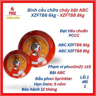  Bình cầu chữa cháy tự động bột ABC XZFTB6 6KG,8KG dùng cho gia đình,văn phòng 