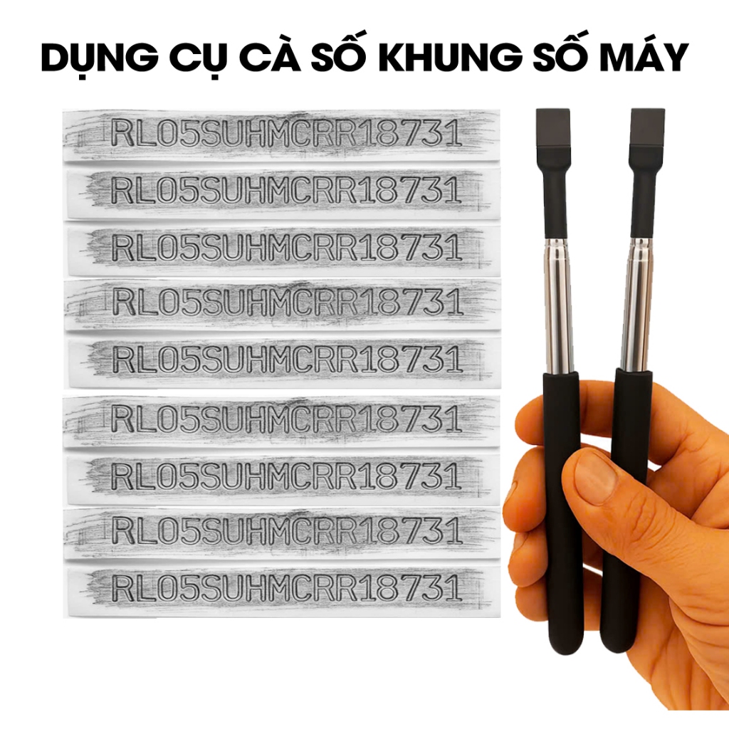 Dụng Cụ Cà Số Khung Số Máy | Chuyên Dùng Cà Số Cho Ôtô Xe Máy | Tặng Kèm Giấy Cà Số Chuyên Dụng