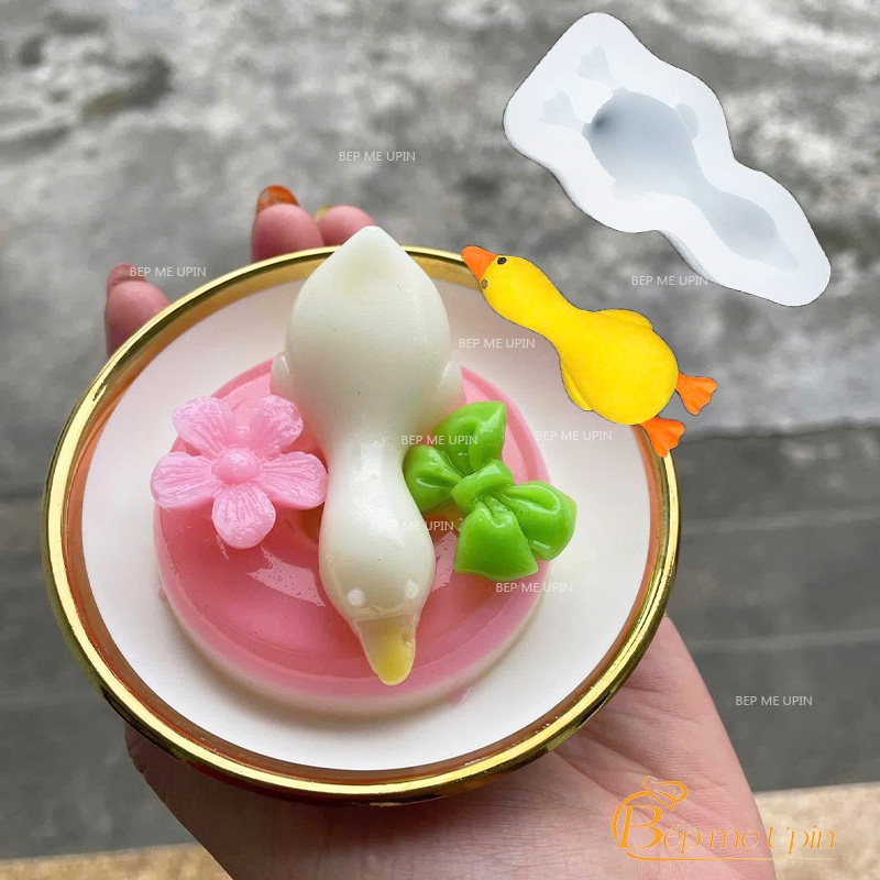 khuôn silicon vịt lười con to 10cm