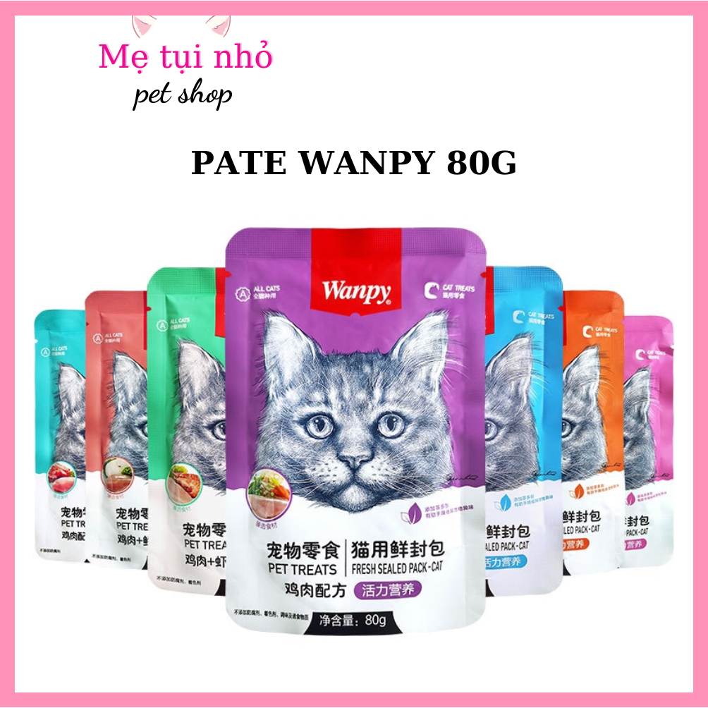 [COMBO 10 GÓI] PATE WANPY nội địa Trung cho mèo gói 80gr