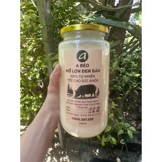 mỡ lợn đen chai 1000ml HŨ THUỶ TINH
