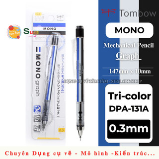    Sugi Artshop   Bút chì kim bấm TOMBOW 0.3mm  màu cơ bản và pastel  - dòng Mono Graph  lắc đẩy ngòi DPA-131   137 