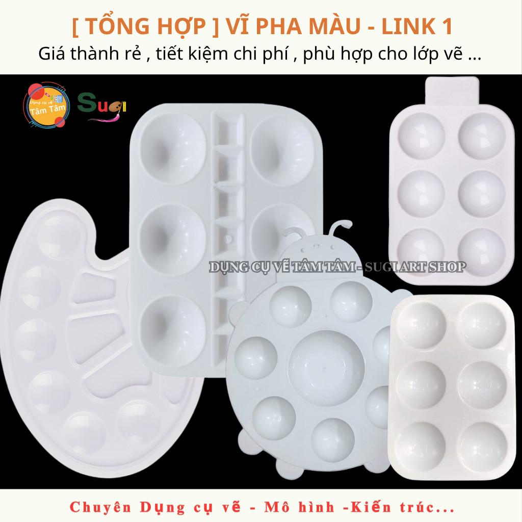 [ Sugi art shop ] Vĩ Pha Màu Giá rẻ , Vĩ pha màu nhỏ , vĩ nhựa , khây pha màu nhỏ