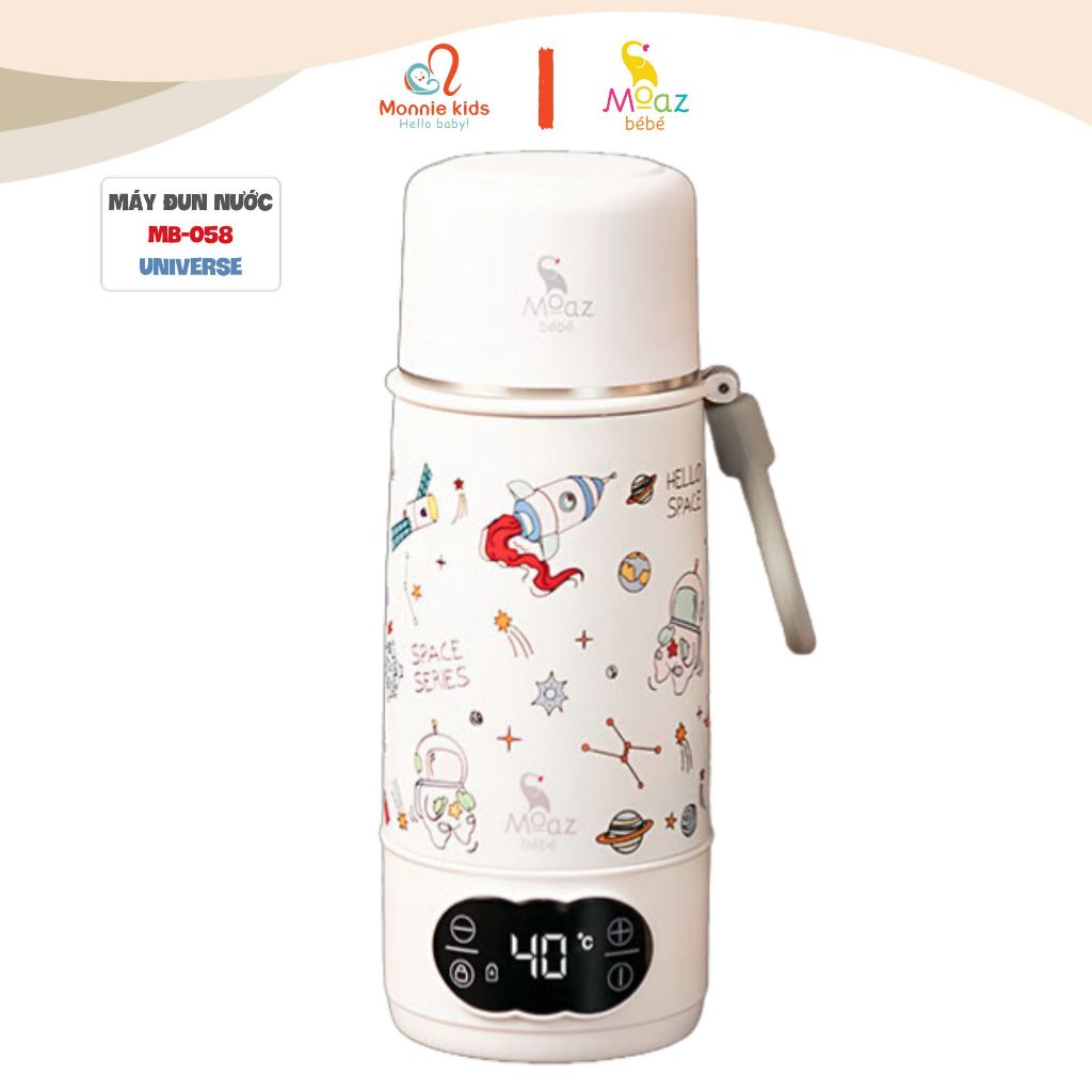 Bình đun nước pha sữa di động Moaz Bebe MB058 Universe, ấm đun sôi giữ nhiệt cho bé - Monnie Kids