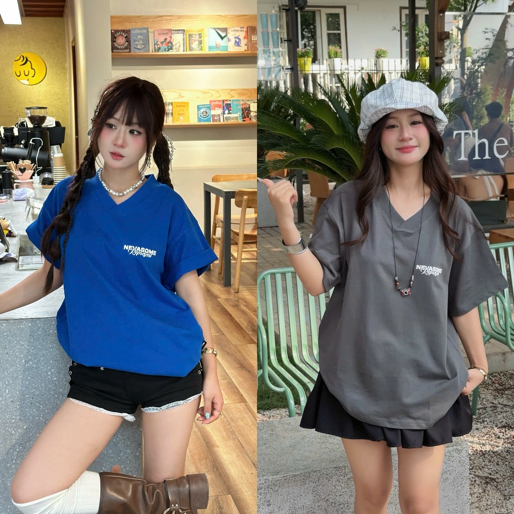 Áo Thun V - Neck Boxy Tee Represent Nevasome Cotton 250gsm Local Brand Tay Lỡ Form Boxy Rộng Nam Nữ | BigBuy360 - bigbuy360.vn