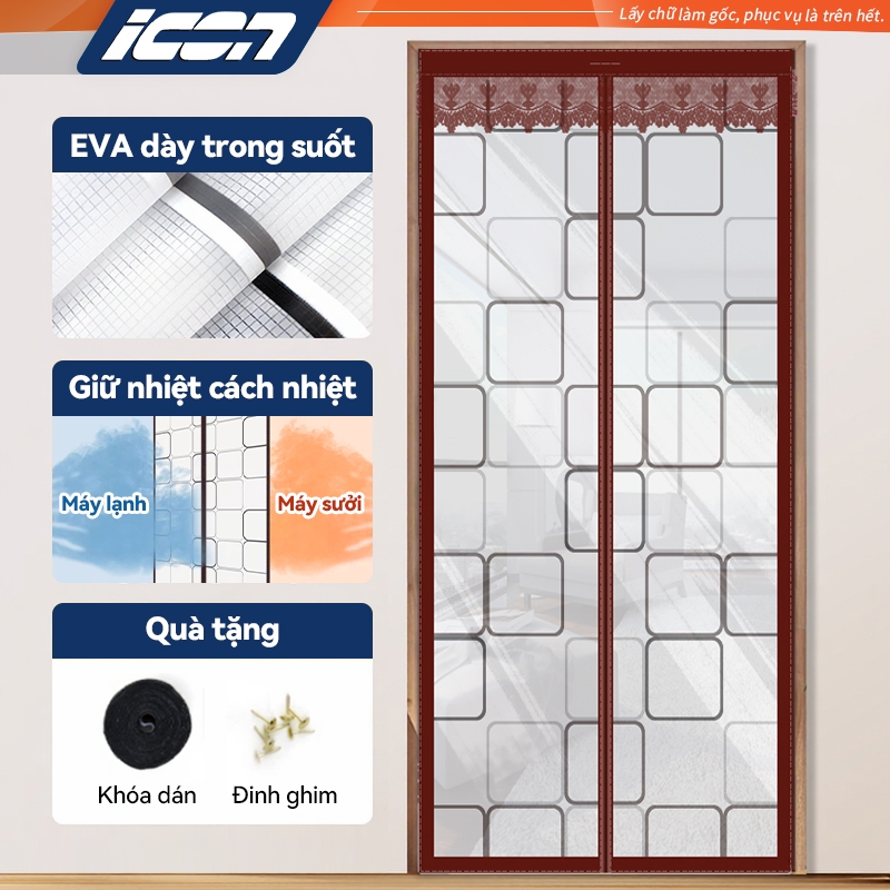  Rèm Cửa Sổ Nam Châm ICON - Ngăn Lạnh Chống Muỗi Ngăn Mùi Bếp - Nhựa EVA Dán Tường 