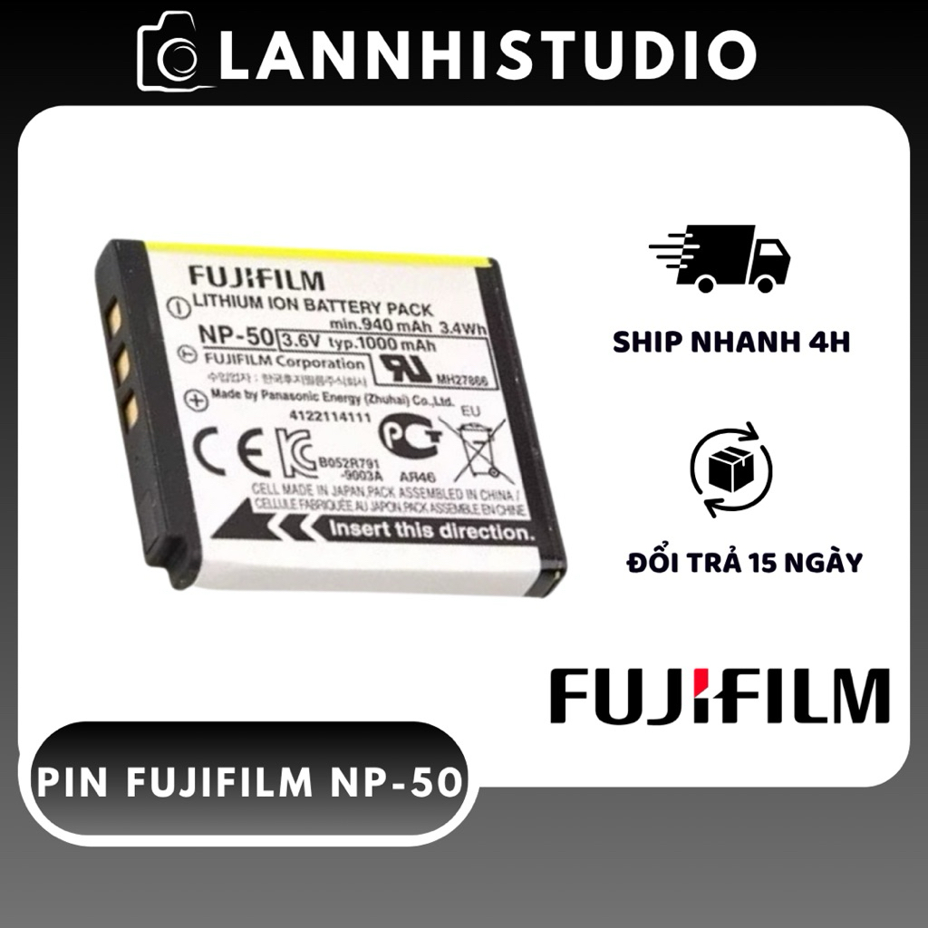 P.i.n Fujifilm NP-50 cho máy ảnh Fujifilm X10, X20, XF1, FinePix F900EXR, F850EXR, F800EXR, F770EXR,