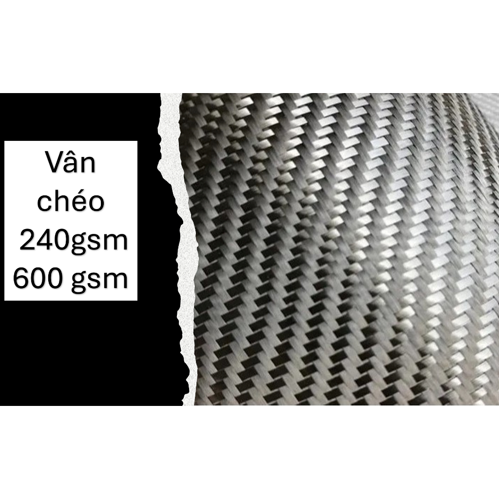 Vải Carbon Vân Chéo 3K – 240gsm & 600gsm | Carbon Fiber Thật Dán Ốp Xe, Nón, Nội Thất