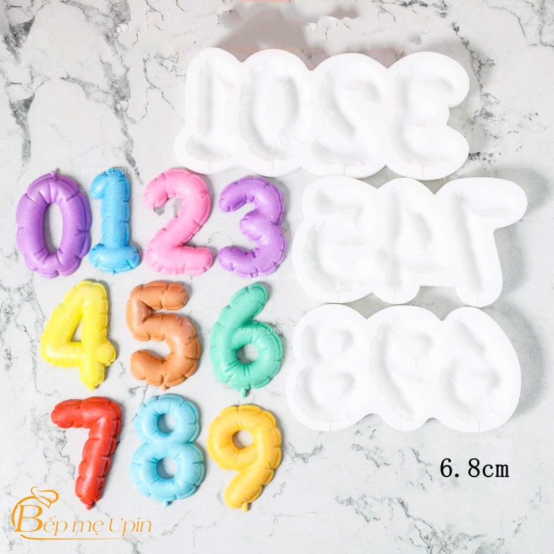 Khuôn silicon số bóng khuôn bóng số to nhỏ trang trí bánh bộ số bong bóng