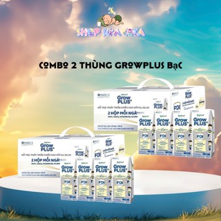 Combo 2 thùng (48 hộp) GrowPLUS Bạc 110ml/180ml Nutifood hỗ trợ tăng chiều cao vượt trội