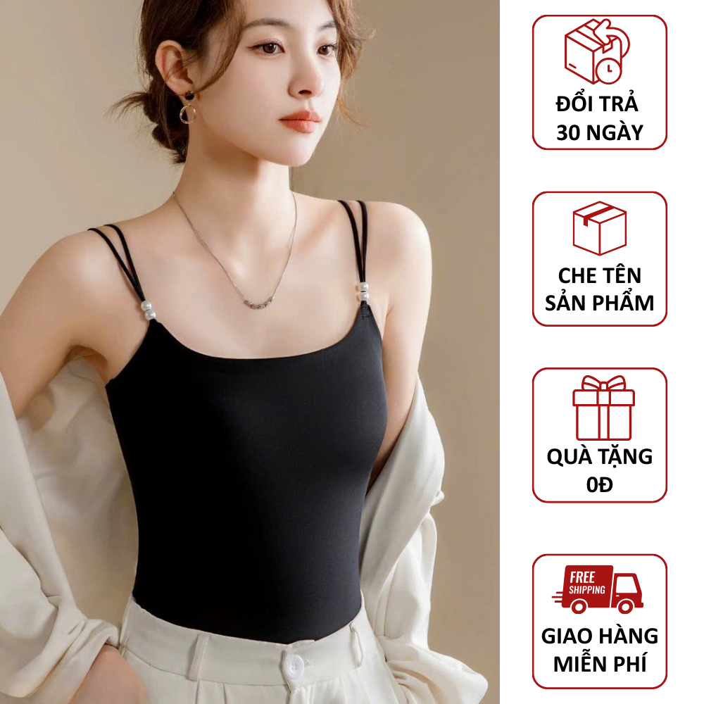  Áo Hai Dây Trơn Có Mút Đệm Ngực Chất Liệu Tencel Cao Cấp Mềm Mại Thoáng Mát Co Giãn Thoải Mái 8020 